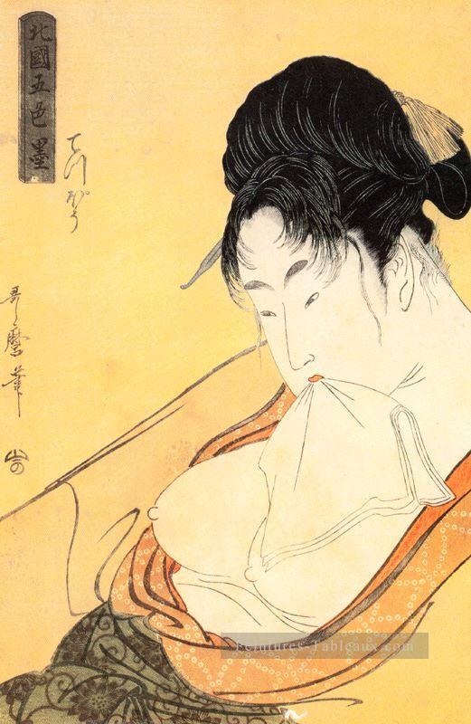 Courge Kitagawa Utamaro ukiyo e Bijin GA Peintures à l'huile